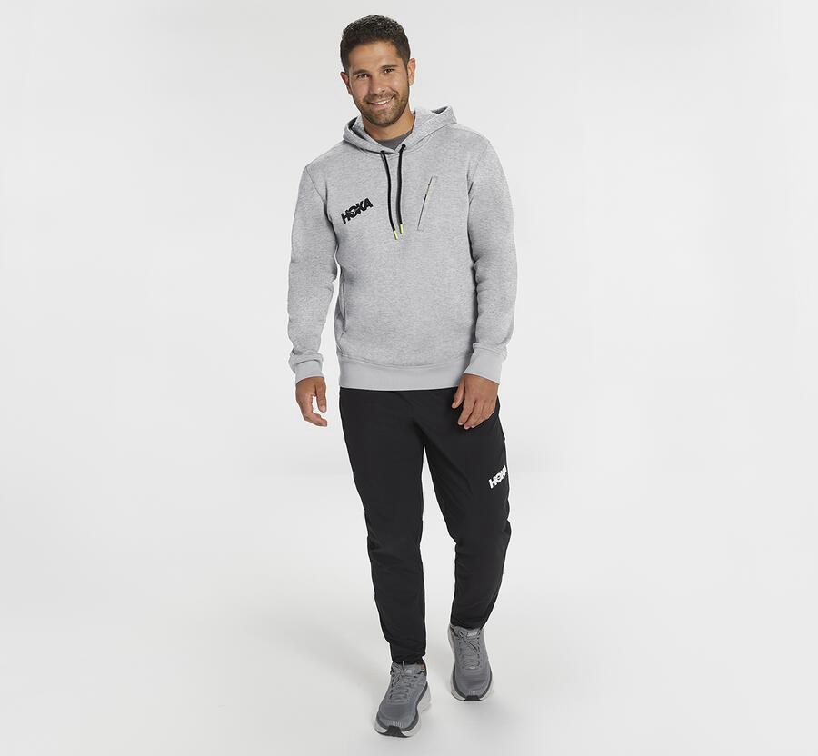 Hoodie Mens - Hoka One One Performance - Grey - OGTFHKM-86